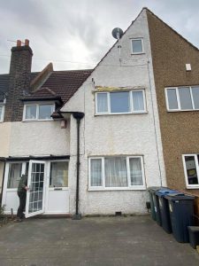 Croydon Pebble Dash Removal and Re-Render Project Before
